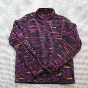 Mountain Hardwear Women’s Quarter Zip Fleece Sweater - Purple and Orange Medium
